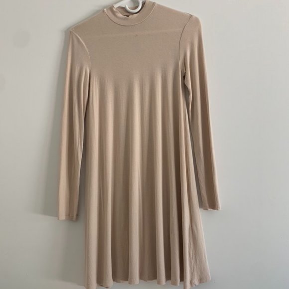 Beige Turtleneck Dress - Picture 1 of 2